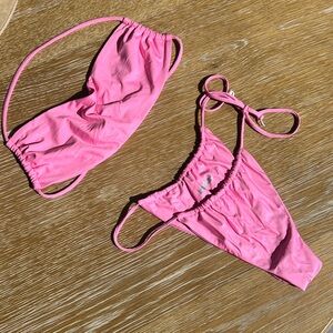 Bubble gum pink bikini set size S